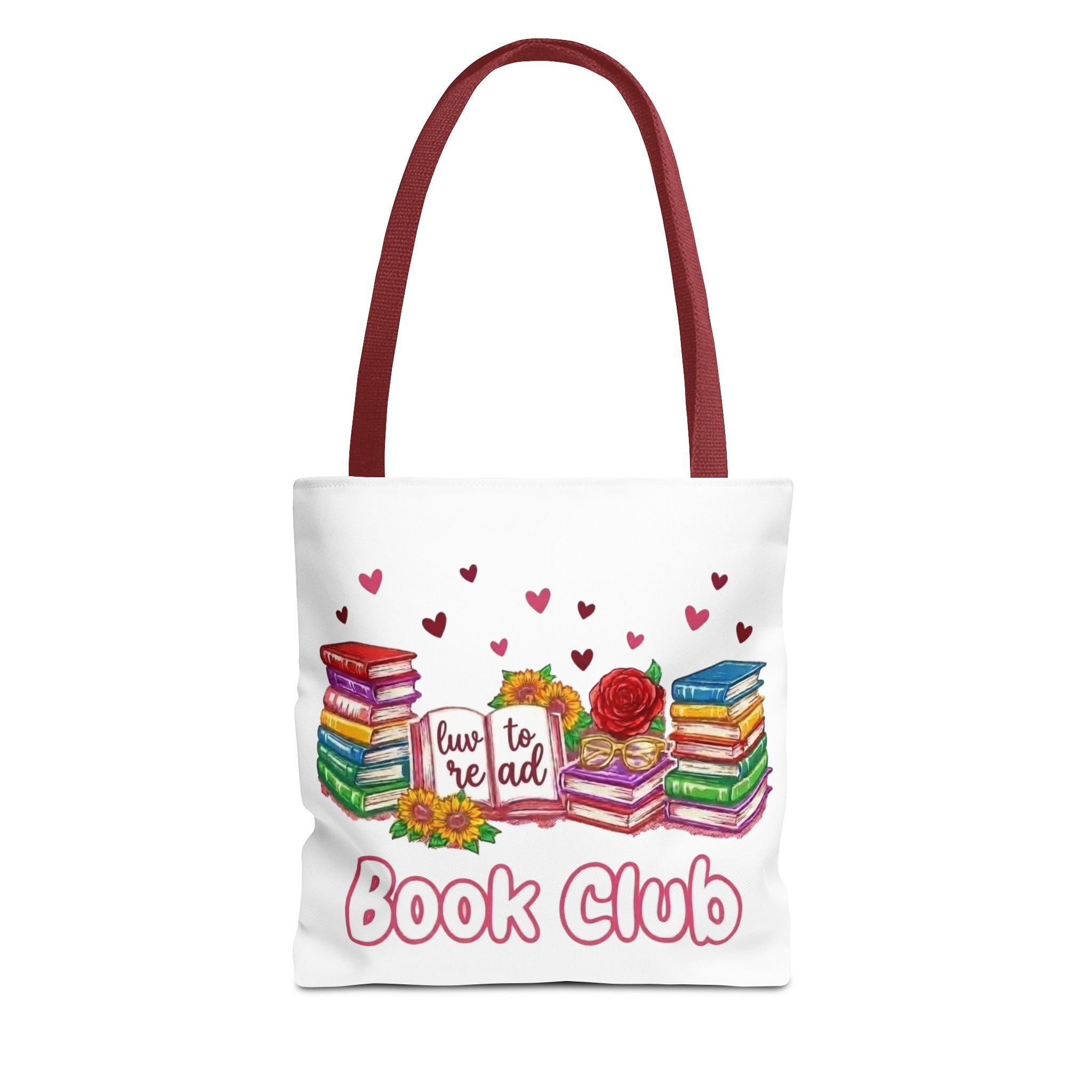 Book Club Tote Bag – 'Love to Read' Stacked Books Design
