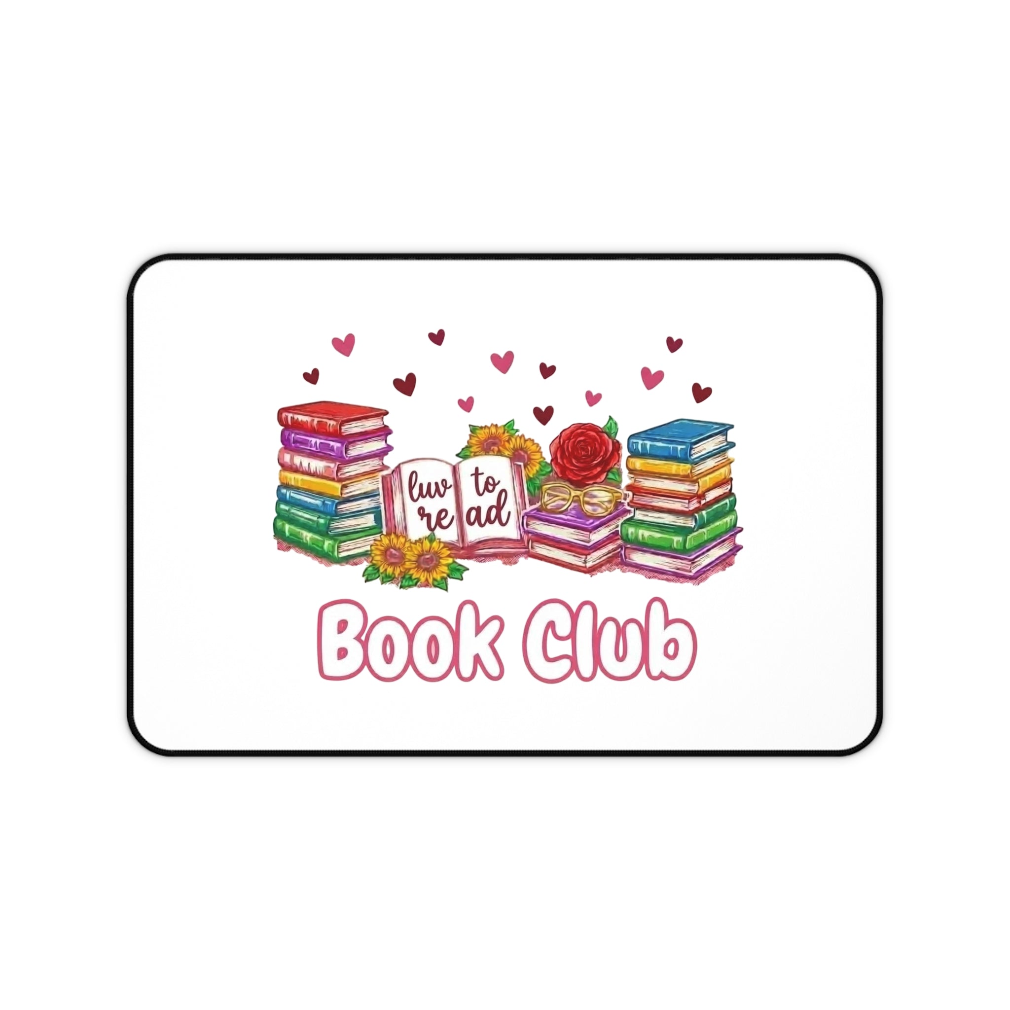 Book Club Desk Mat - Colorful Stacks & 'Love to Read' Design