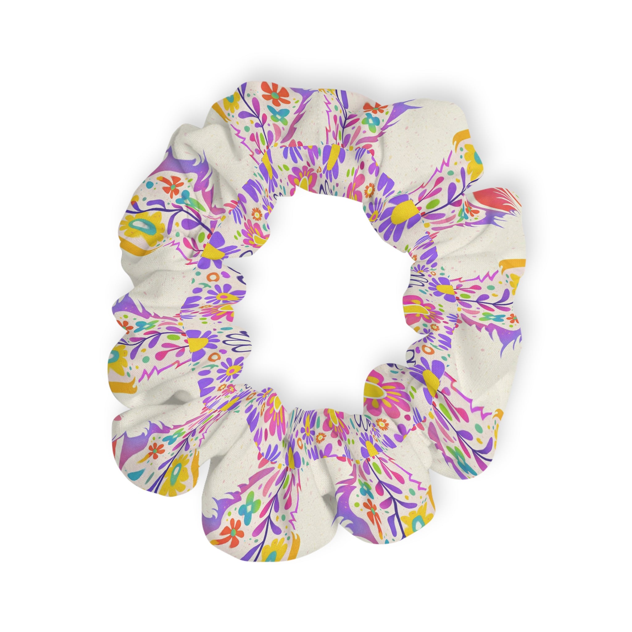 Floral Paisley Scrunchie — Colorful Boho Hair Accessory