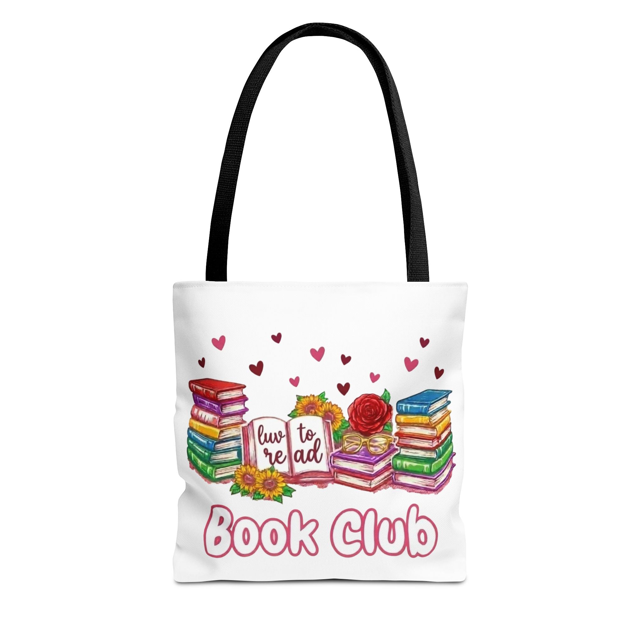 Book Club Tote Bag – 'Love to Read' Stacked Books Design