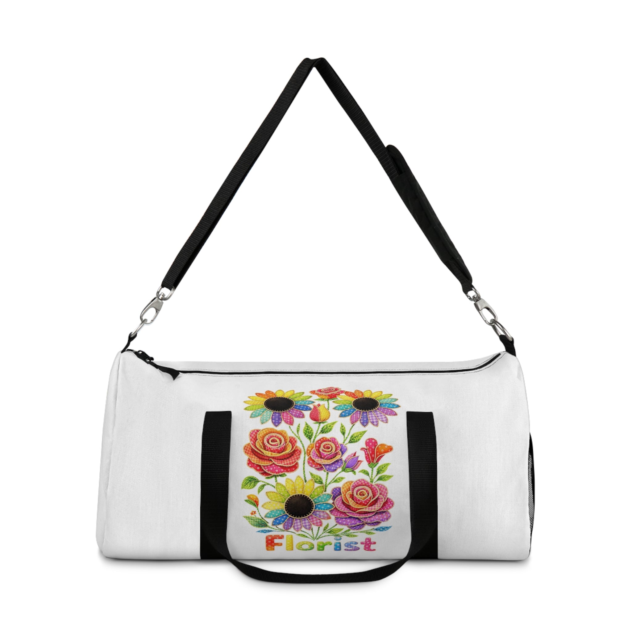 Floral Skull Duffel Bag — Colorful 'Florist' Travel Gym Bag