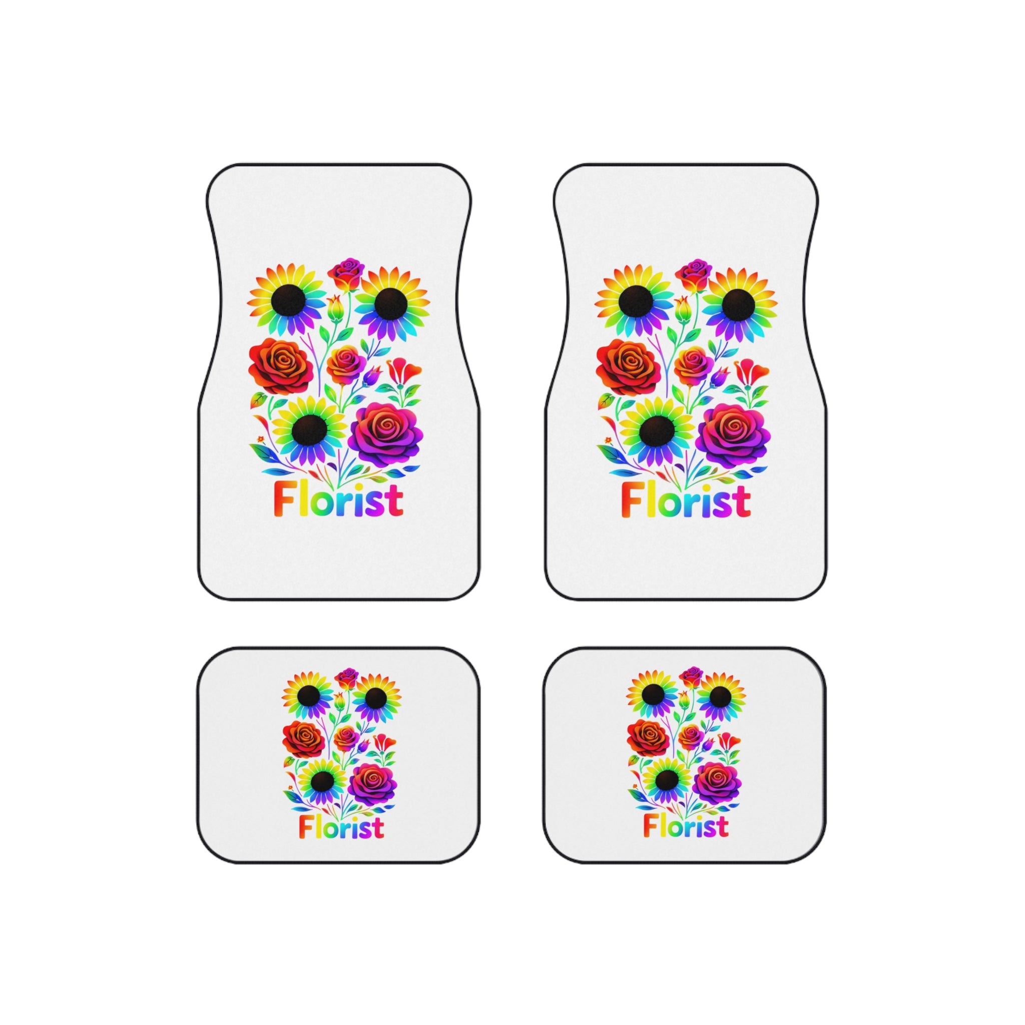 Jesus Loves You Car Mats (Set of 4) — Floral Mushroom Christian Auto Floor Mats